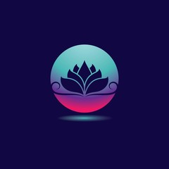 Gradient flower logo template vector icon