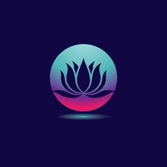Gradient flower logo template vector icon