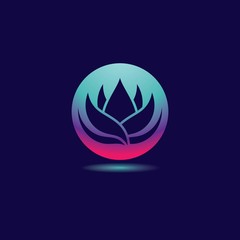 Gradient flower logo template vector icon
