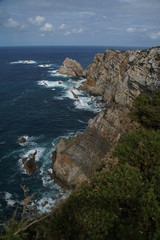 Fototapeta na wymiar Asturias. The Cape Peñas.Cliffs landscape in Spain