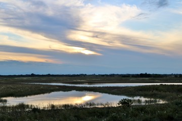 秋　空　夕景　渡良瀬　風景