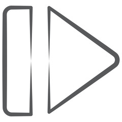 Forward arrow icon in doodle line  vector 