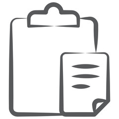 
Writing document with clipboard, doodle icon of report 
