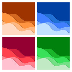 Obraz premium Set of 3D abstract background and paper cut shapes, vector illustration