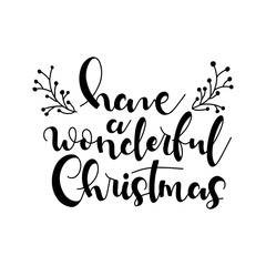 Merry Christmas lettering. Can be used for posters, gift cards, etc. Vector illustration. Happy holidays. Holly jolly.