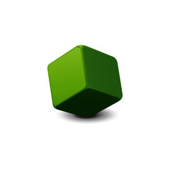 3d green cube vector.  3d concept illustration isolate.