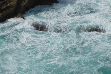 Blue Sea Waves Detail in Spain