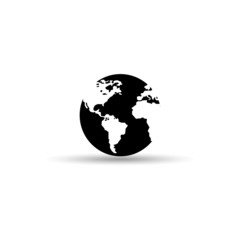 Black globe icon on White background vector