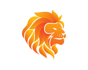 Flaming Fire Lion Head Vector © mayantara