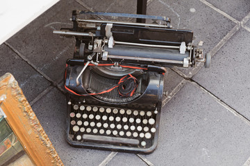Old Typewriter With Red Ink Ribbon