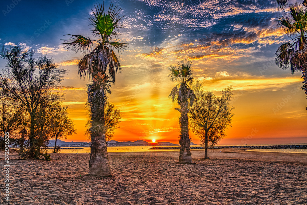 Wall mural Sunset at Frejus