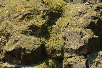 Old rocks use for building wall background