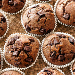 Babeczki czekoladowe / Muffinki czekoladowe / Słodki deser / Homemade - obrazy, fototapety, plakaty