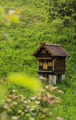 handmade house for bee in a mountain village