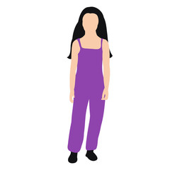 vector, isolated, child little girl in flat style