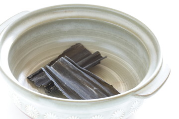 Japanese food ingredient, seaweed kombu for broth cooking