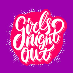 Girls night out. Bachelorette party vector banner.