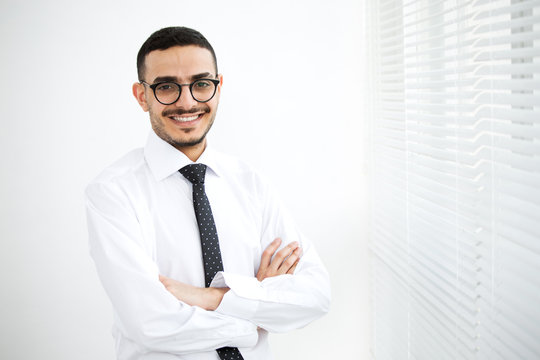 Portrait of young handsome arab businessman in the office