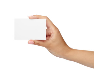 Fototapeta premium note paper card blank sign hand holding