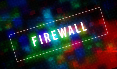 Fototapeta premium Firewall and cyber security in cyberspace illustration
