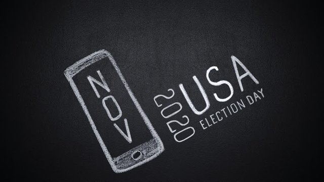 Stop motion of smartphone with appearing date of presidential elections in USA