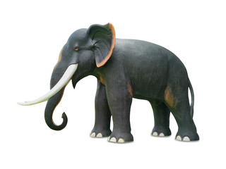 Elephant statue isolated on white background.