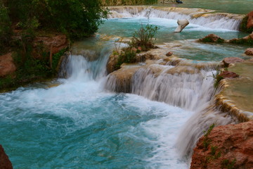 Beautiful waterfall near Havasu Falls, Havasupai Indian Reservation, Arizona, United stated
