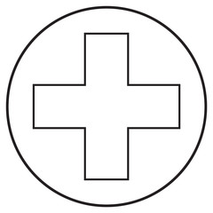 Obraz premium ambulance medical icon; line art style; vector illustration, symbol for app, print or web.