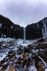 アイスランド　スヴァルティフォスの滝　ヴァトナヨークトル国立公園