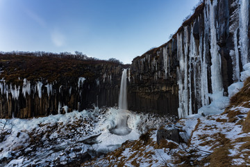 アイスランド　スヴァルティフォスの滝　ヴァトナヨークトル国立公園