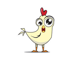 Standing Chicken and Rooster Illustration