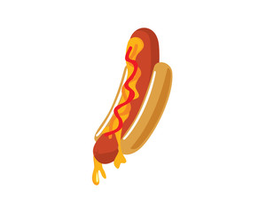 Tasty Hot Dog Illustration Vector