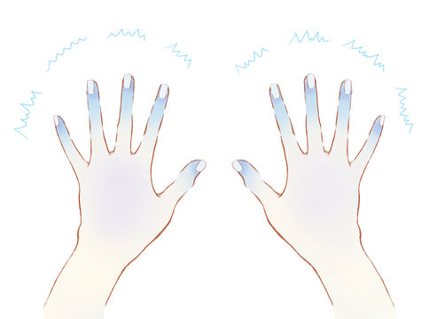 冷えた手と指先　青い末端冷え性