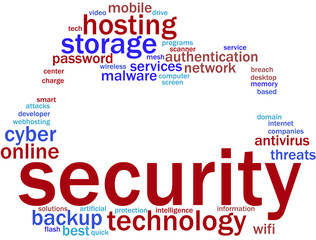 Cloud security word cloud concept.