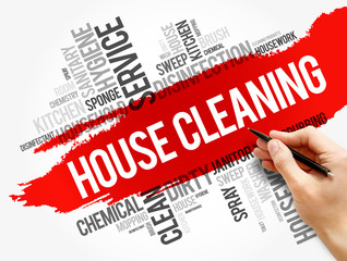 House Cleaning word cloud collage, concept background