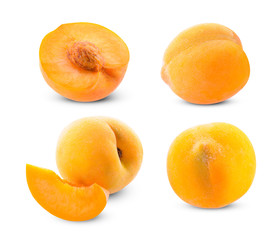  peaches isolated on a white background.