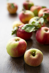 ripe apples on a  table