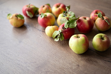 ripe apples on a  table