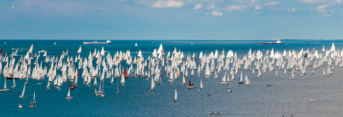 Fototapeta na wymiar The Barcolana regatta in the gulf of Trieste