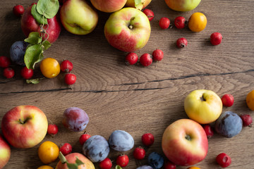 Naklejka na ściany i meble ripe apples on a table