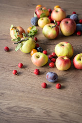 ripe apples on a  table