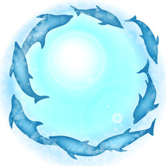 イルカをモチーフにした背景素材