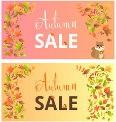 Colorful autumn sale banner
