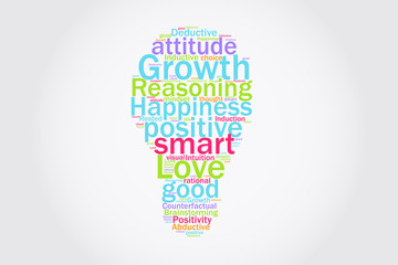 Happiness word cloud concept.