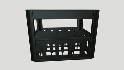 Bottle Crate Low-poly 3D model