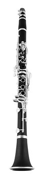black silver chrome clarinet classical music wood wind instrument isolated white background woodwind jaa flute