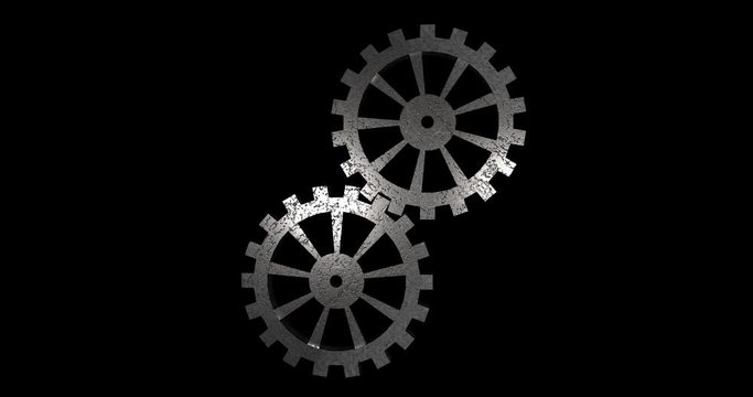 The gear wheel is metal. An item that is used in electronic or mechanical production. Spiral, tapered, with rectangular teeth. Can be used for computer, transport screensavers, game downloads or work.