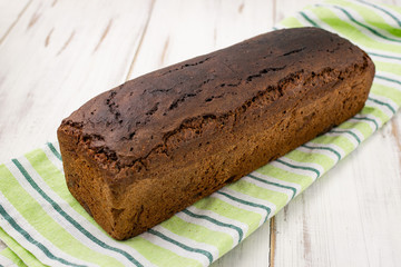 A loaf of black yeast-free bread.