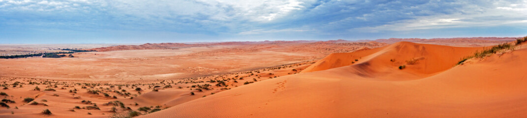 Fototapeta na wymiar Evening light and breaking clouds over the Namib desert