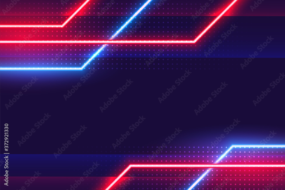Canvas Prints abstract geometric glowing neon lines effect background